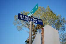 Mariners Boulevard Street Sign